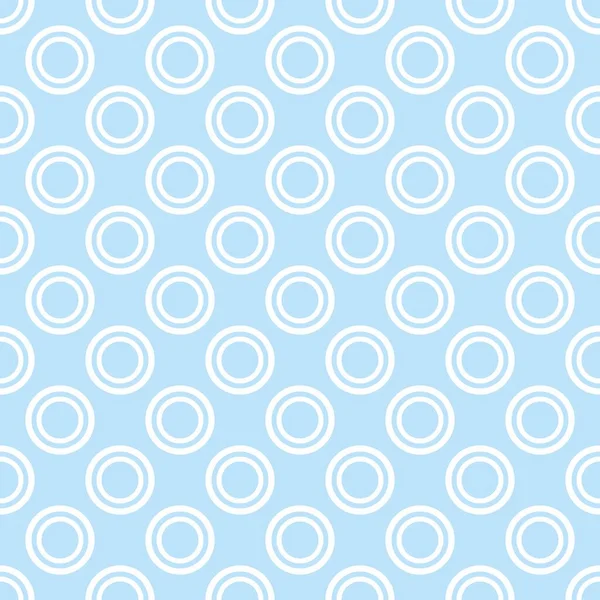Vector Seamless Pattern Huge White Polka Dots Retro Baby Blue — Stock Vector