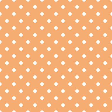 Turuncu arkaplanda beyaz benekli döşeme vektör deseni