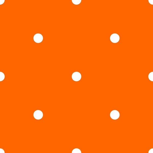 Векторный Рисунок Плитки Маленькими Белыми Точками Польки Оранжевом Фоне — стоковый вектор