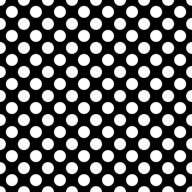 Siyah arkaplanda beyaz benekli pürüzsüz desen vektörü