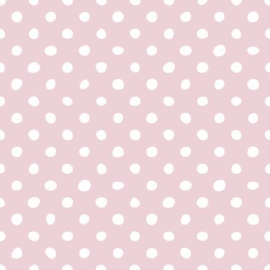 Pastel pembe vektör arka planında soyut, pürüzsüz beyaz benekli noktalar