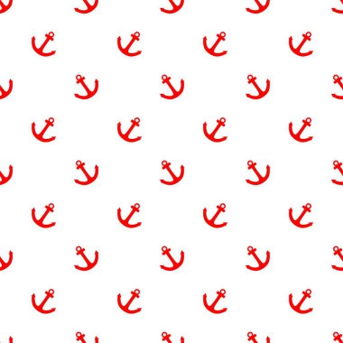 Beyaz zemin üzerinde kırmızı çapalar izole edilmiş soyut renksiz vektör deseni