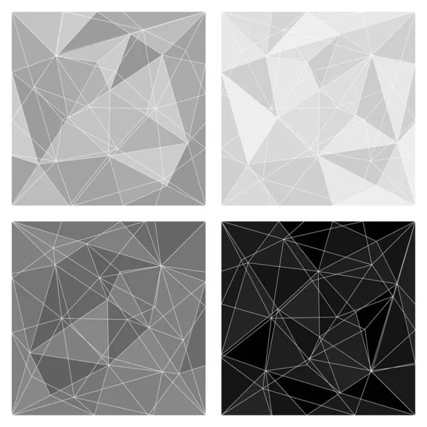 灰色と黒の三角形ベクトル背景またはシェブロン表面パターン セット — ストックベクタ