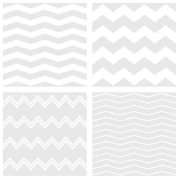 Tile Vector Pattern Set White Pastel Grey Zig Zag Background — Stock Vector