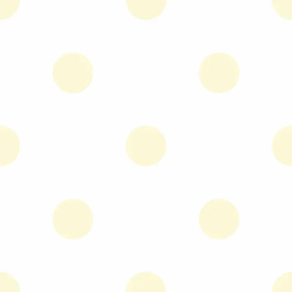 シームレスなベクター パターン タイルの白の背景にあるほとんどの日当たりの良い黄色の水玉 カード 招待状 結婚式やベビー シャワーのアルバム スクラップ ブック — ストックベクタ
