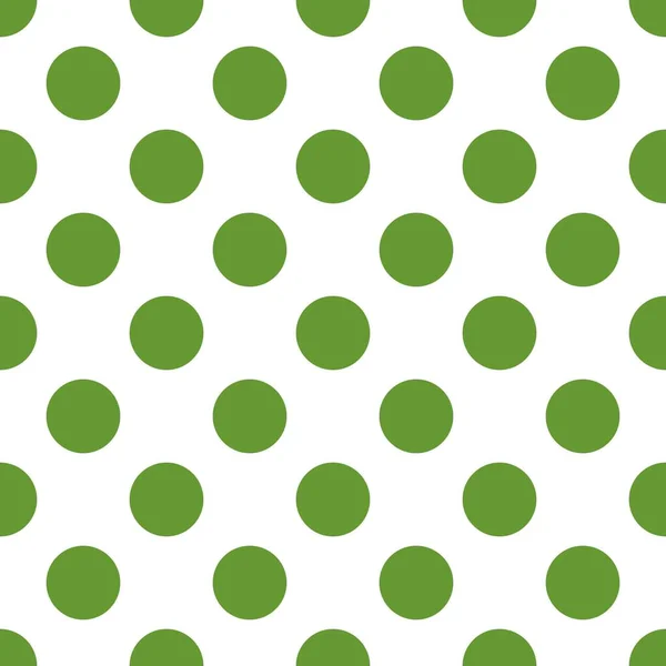 Seamless Vector Pattern Green Polka Dots White Background Web Design — Stock Vector