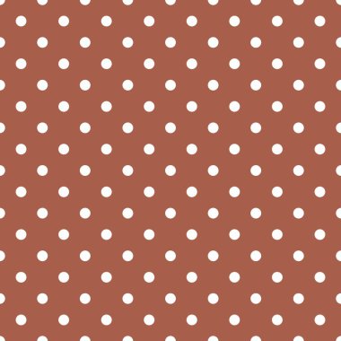 Seamless vector pattern with white polka dots on a dark brown background. For cards, invitations, wedding or baby shower albums, backgrounds, arts and scrapbooks clipart