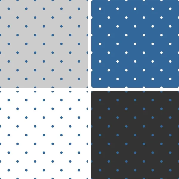 Set Vector Fondo Azul Patrones Texturas Sin Costuras Con Lunares — Vector de stock