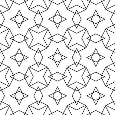 Kusursuz dekorasyon duvar kağıdı için siyah ve beyaz vektör deseni