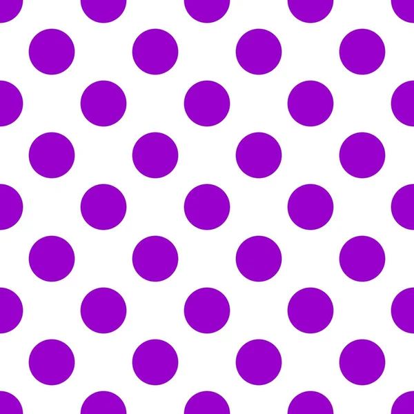 Tegel Vector Patroon Met Neon Violet Polka Stippen Witte Achtergrond — Stockvector