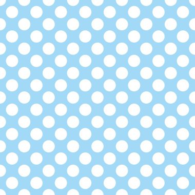 Pastel mavi arka planda beyaz benekli kusursuz vektör deseni