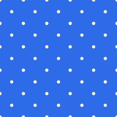 Retro pastel bebek mavi arka planda beyaz benekli kusursuz vektör deseni