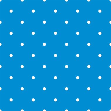 Retro pastel bebek mavi arka planda beyaz benekli kusursuz vektör deseni