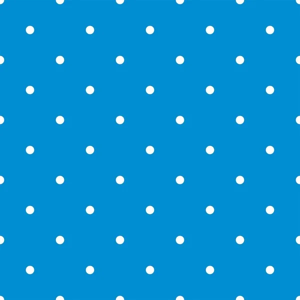 白い水玉のシームレスなベクトルパターンがレトロなパステルの赤ちゃんの青の背景 — ストックベクタ