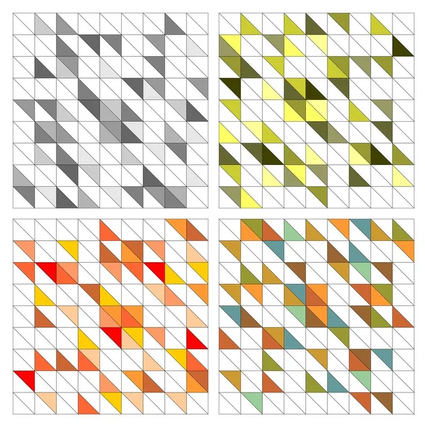 色彩斑斓的背景集矢量插图 粉色和黄色三角几何平面壁纸 — 图库矢量图片