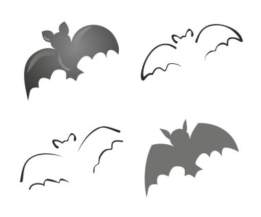 Beyaz arkaplanda izole edilmiş yarasa hayvan vektör çizimi