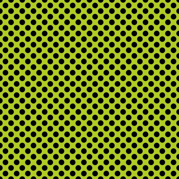 Векторный Рисунок Плитки Черными Точками Польки Зеленом Фоне Плавного Оформления — стоковый вектор