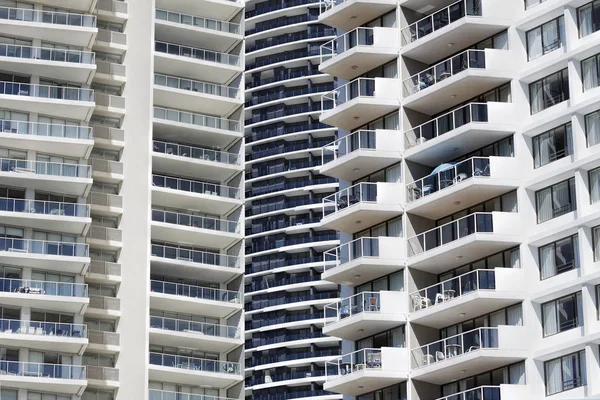 Construindo Fachadas Apartamentos Highrise Broadbeach Austrália — Fotografia de Stock