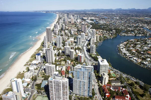 Guldkusten Australien Augusti 2013 Flygfoto Över Den Berömda Gold Coast — Stockfoto