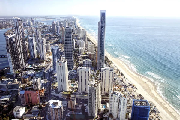 Surfers Paradise Nisan 2014 Panoramik Surfers Paradise Sahiliyle Avustralya Popüler — Stok fotoğraf