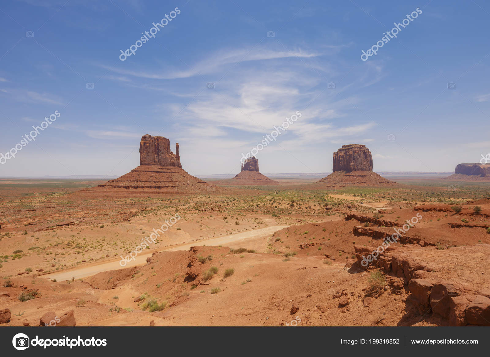 East West Mitten Buttes Merrick Butte Monument Valley Navajo Tribal Stock Photo C Bostox