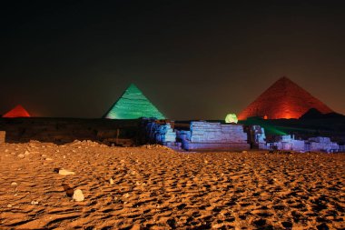 Giza Piramidi ve sfenks ses ve ışık gösterisi, Kahire, Mısır için ışık.