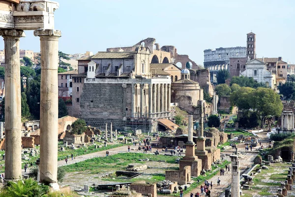 Vista Das Ruínas Fórum Romano Roma Itália — Fotografia de Stock