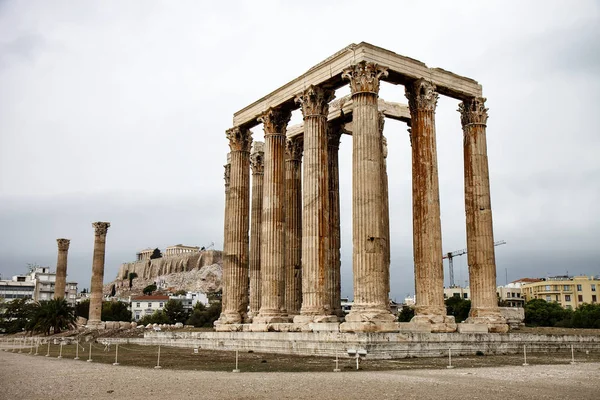 Atina Yunanistan Akropolis Olimpiya Zeus Tapınağı — Stok fotoğraf