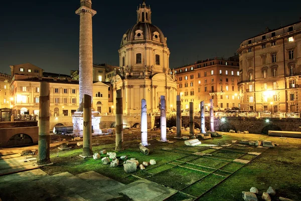 Imperial Forum Traian Column Chiesa Del Santissimo Nome Maria Rome — Stock Photo, Image