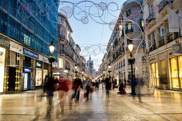 MALAGA, SPAIN - NOVEMBER 20TH, 2012: Calle Larios is a 300 meters long street which is main commercial street of the city and the fifth most expensive shopping street