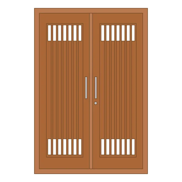 Vector Illustration Wooden Door Classic Design — Stock Vector