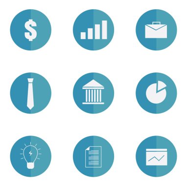düz tasarım illüstrasyon iş Icon set
