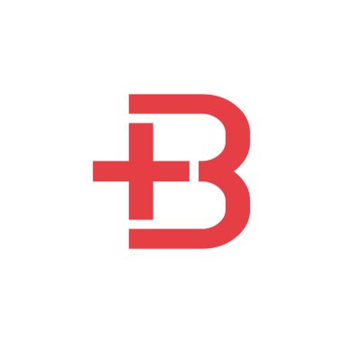 b vektör harf artı logo simgesi