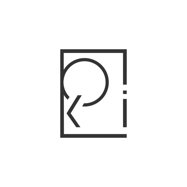 Vector illustratie Classic icon logo ontwerp letter p k en i — Stockvector
