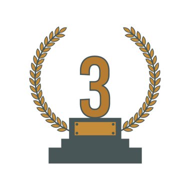 ödül kazanan simgesi-kazanan düz simge-kazan madalya simgesi-ödül illüstrasyon. ödül işareti sembolü. kazanan vektör-başarı işareti, üçüncü şampiyon, kazanan yarışma vektörü. başarı simgesi-Bronze i