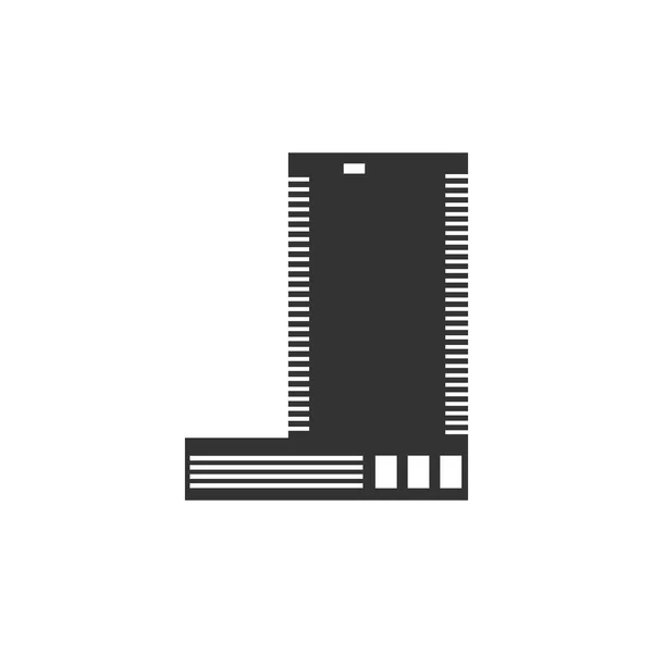 Διανυσματικό κτίριο εικονίδιο-απεικόνιση κατασκευή επίπεδη εικονίδιο-εικονίδιο λογότυπο κατασκευαστική εταιρεία — Διανυσματικό Αρχείο