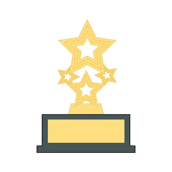 Ілюстрація нагорода переможець плоский значок вектор ізольований успіх змагання перше місце золотий символ — стоковий вектор