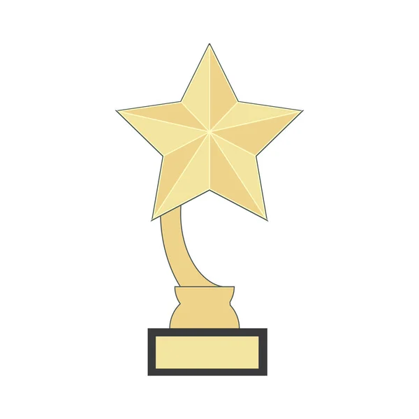 Illustration Award Winner platt ikon-vektor isolerade framgång vinnande konkurrens första plats guld symbol — Stock vektor