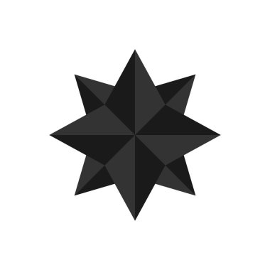 düz illüstrasyon çift renk simge siyah yıldız