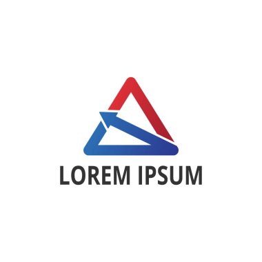 vektör illüstrasyon üçgen ve arka ok simgesi logo modern tasarım