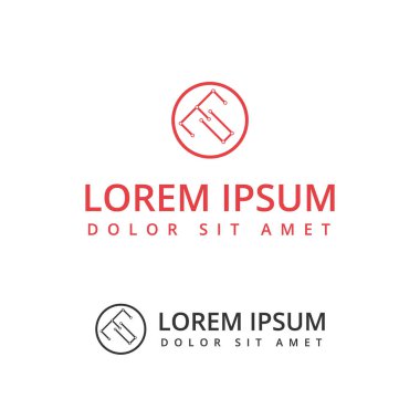 vektör illüstrasyon çizgileri harf t e ve daire simgesi logo tasarımı