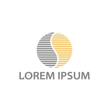 vektör illüstrasyon çizgileri yin yang simgesi logo tasarımı