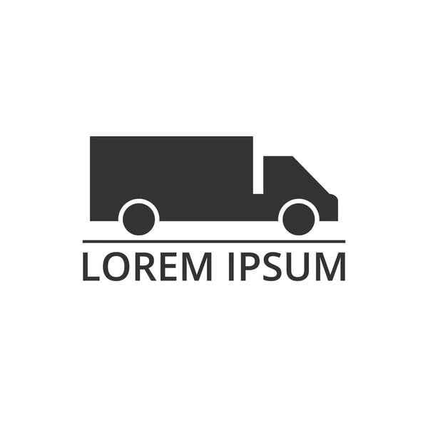 Vetor ilustração caminhão ícone logotipo design cor preta —  Vetores de Stock