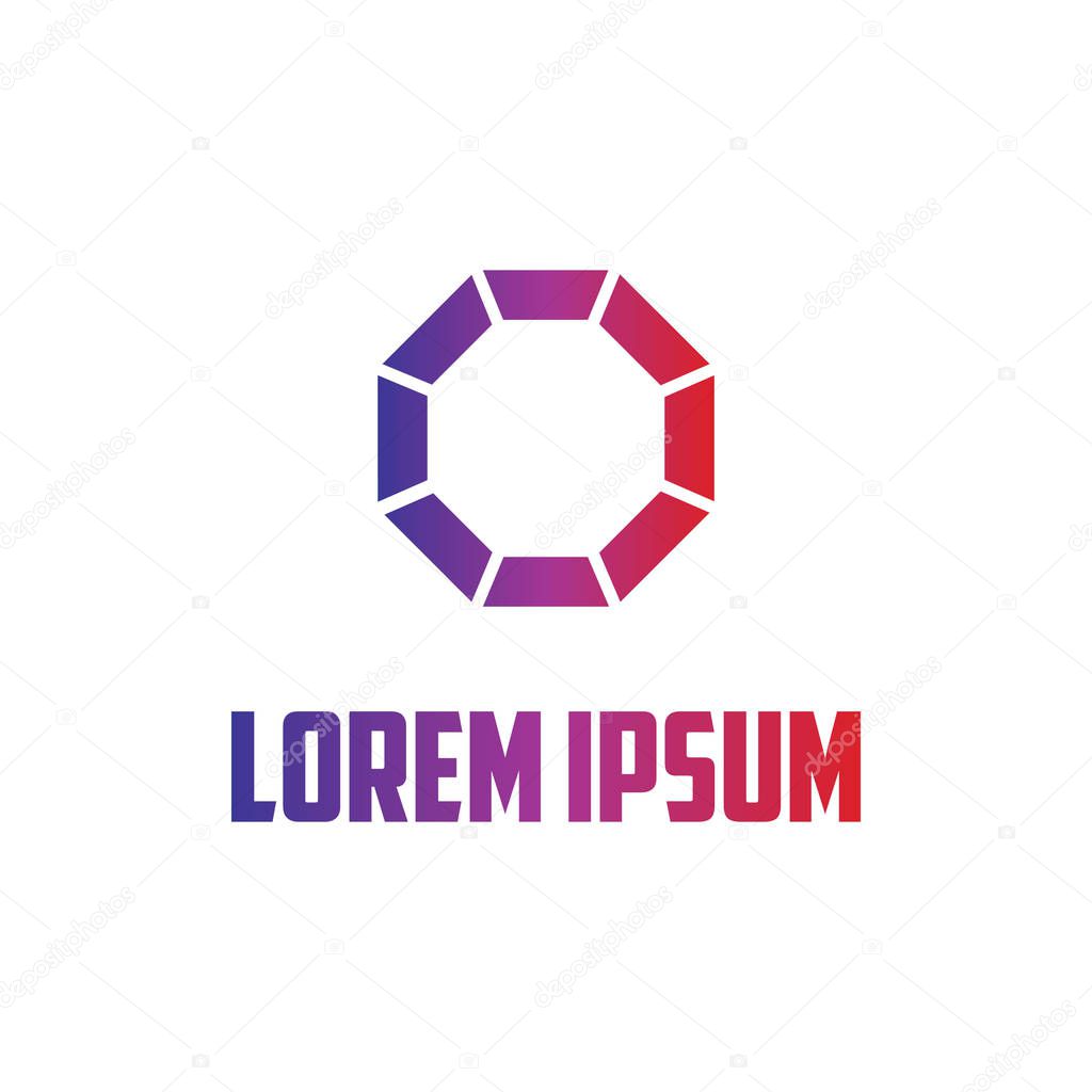Vector illustration octagon letter o icon logo design