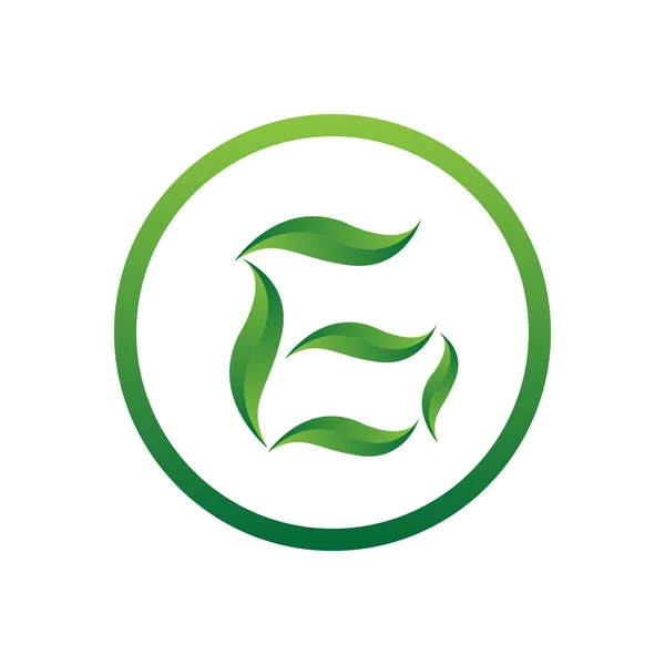 Vetor ilustração letra g com folha e círculo natureza ícone logotipo design cor verde — Vetor de Stock