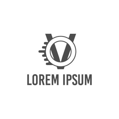 vektör çizim mektubu v ve o hız sembolü logo tasarım
