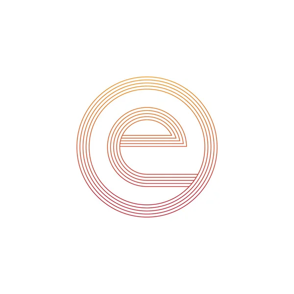 Vector illustration letter e and circle line icon logo design — Stock Vector