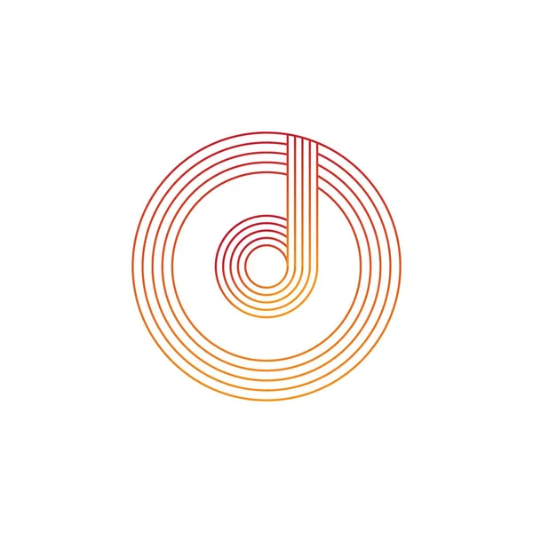 Vektor illustration bokstav d och cirkel linje ikon Logotypdesign — Stock vektor