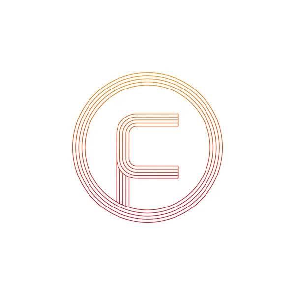 Lettera illustrazione vettoriale f e linea cerchio icona logo design — Vettoriale Stock