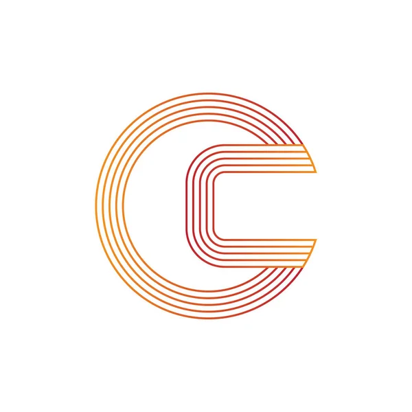 Векторна ілюстрація літери c і кола лінії логотипу — стоковий вектор